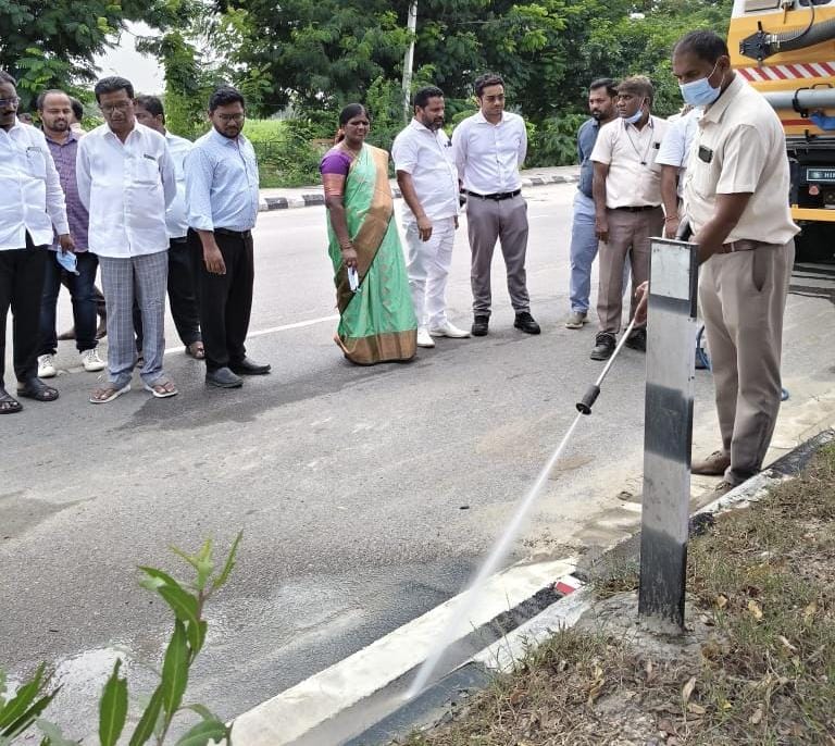 ಸ್ವಯಂ ಚಾಲಿತ ಕಸಗೂಡಿಸುವ ಯಂತ್ರದ ಪ್ರಾಾತ್ಯಕ್ಷಿಿಕೆ ಪರಿಶೀಲನೆ