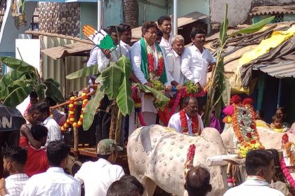 ಎತ್ತಿನಗಾಡಿ ಮೂಲಕ ಭರ್ಜರಿ ಪ್ರಚಾರಕ್ಕೆ ಧುಮುಕಿದ ಗವಿಯಪ್ಪ