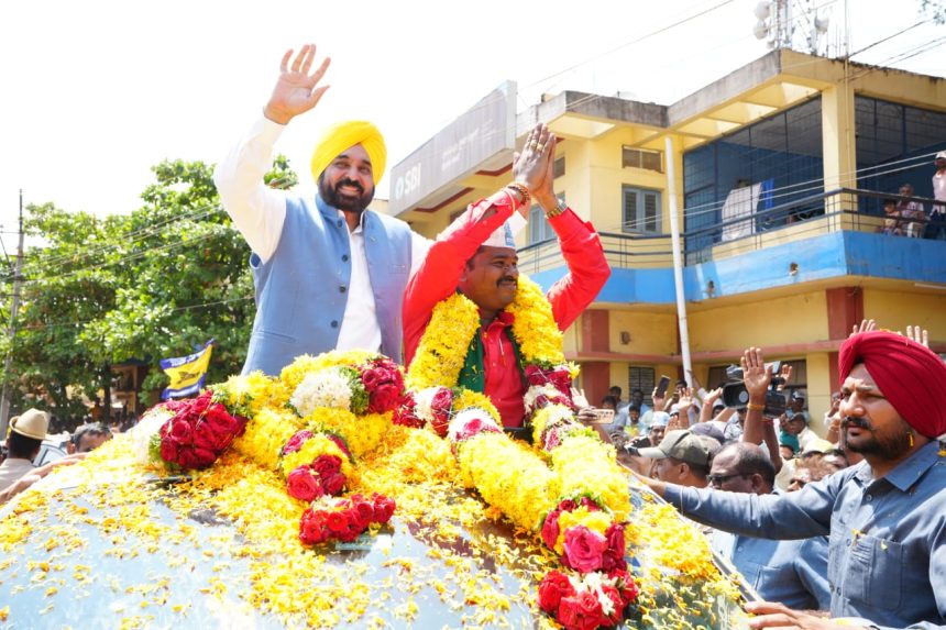 ರೋಣದಲ್ಲಿ ಭಗವಂತ್‌ ಮಾನ್‌ ಭರ್ಜರಿ ರೋಡ್‌ ಶೋ