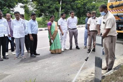 ಸ್ವಯಂ ಚಾಲಿತ ಕಸಗೂಡಿಸುವ ಯಂತ್ರದ ಪ್ರಾಾತ್ಯಕ್ಷಿಿಕೆ ಪರಿಶೀಲನೆ