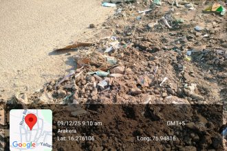 ರಸ್ತೆೆ ಗುಂಡಿಗೆ ಚಿಕಿತ್ಸೆೆ ನೀಡಿದ ಎಸ್‌ಎನ್‌ಸಿ ಕಂಪನಿ ಸಿರಿಂಜ್, ನೀಡಲ್, ಡ್ರೆೆಸಿಂಗ್ ಕಾಟನ್, ಇಂಜೆಕ್ಷನ್ ವಾಯಿಲ್‌ಗಳಿಂದ ರಸ್ತೆೆ ದುರಸ್ಥಿಿ….!