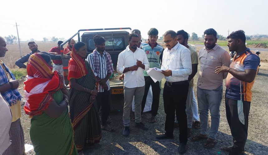 ಭೂ ಪರಿಹಾರಕ್ಕೆೆ ಆಗ್ರಹ : ಕಾಮಗಾರಿ ಬಂದ್