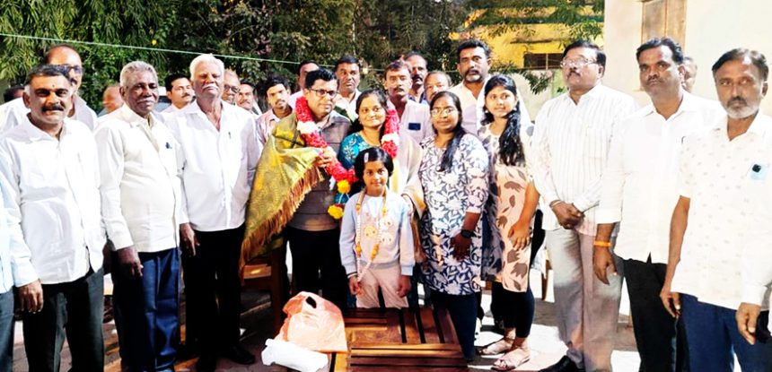 ಗಾಣಿಗ ಸಮಾಜದಿಂದ ಎಸಿ ಹಂಪಣ್ಣ ಸಜ್ಜನಗೆ ಸನ್ಮಾನ