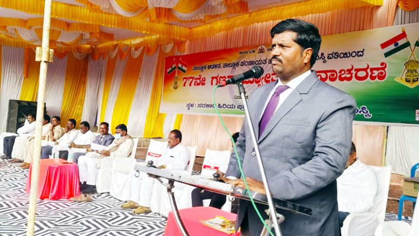 ಮಸ್ಕಿ ಪಟ್ಟಣದಲ್ಲಿ 77ನೇ ಗಣರಾಜ್ಯೋತ್ಸವ ಆಚರಣೆ