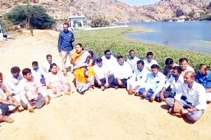 ಹುಲಿಕೇರಿ ಒತ್ತುವರಿ ; ಬಿಜೆಪಿ ಹೋರಾಟ, ಕಾಮಗಾರಿ ಸ್ಥಗಿತ