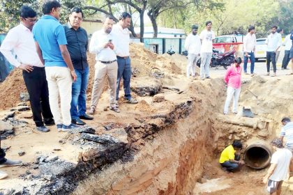 ಪೈಪ್‌ಲೈನ್ ಒಡೆದು ನೀರು ಪೋಲು : ತಕ್ಷಣವೇ ದುರಸ್ತಿ ಪ್ರಾರಂಭ